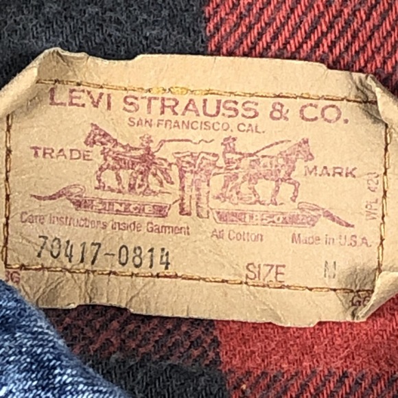 Vintage Levis Jacket Mens Medium Blue Denim Trucker Lined USA 70417-0814 90s - Picture 4 of 9